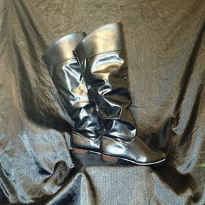 Women's Black High Calf/Knee-High Pull On Boots